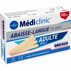 ABAISSE-LANGUE ADULTE MÉDI'CLINIC USAGE UNIQUE MEDICLINIC - boîte de 100