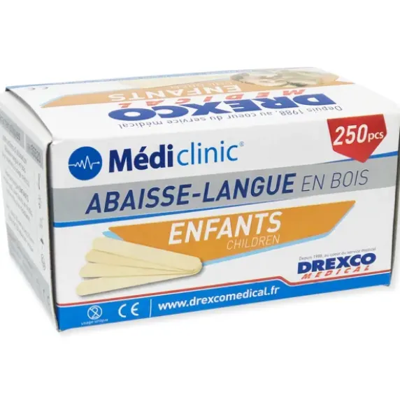 ABAISSE-LANGUE ENFANT SURFACE LISSE MEDICLINIC - boîte de 250