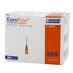 AIGUILLES HYPODERMIQUES EUROFINE STÉRILES USAGE UNIQUE EUROMEDIS - boîte de 100