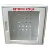 ARMOIRE MURALE DÉFIBRILLATEUR AVEC ALARME ET VITRE - métal laqué blanc