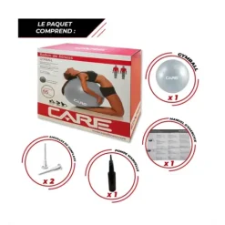 BALLON ABS ANTI ÉCLATEMENT AVEC POMPE 55 CM - ballon gris