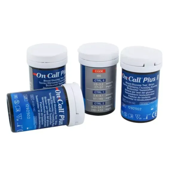 BANDELETTES DE GLYCEMIE ON CALL PLUS II COMPATIBLES GLUCOMETRES - boîte de 100