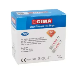 BANDELETTES GLUCOSE POUR GLUCOMÈTRE LECTURE MG/DL GIMA - boîte de 100