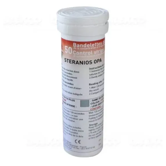 BANDELETTES RÉACTIVES STERANIOS CONTRÔLE GLUTARALDÉHYDE ANIOS - flacon de 100