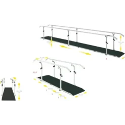 BARRES PARALLÈLES AVEC SOCLE STANDARD MAINS COURANTES FERROX - longueur 600 cm