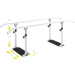 BARRES PARALLÈLES PLIANTES RÉÉDUCATION MARCHE FERROX - longueur 250 cm