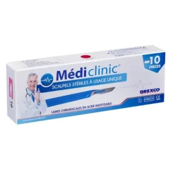 BISTOURIS JETABLES STÉRILES MANCHES ERGONOMIQUES MEDICLINIC - boîte de 10