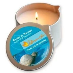 BOUGIE DE MASSAGE FRAÎCHEUR MARINE HUILES 100% NATURELLES - 160 g