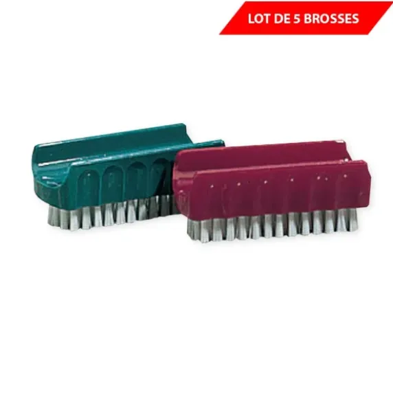 BROSSE À ONGLES NETTOYAGE UNGUÉAL HYGIÈNE PROFESSIONNELLE - lot de 5