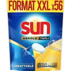 CAPSULES LAVE-VAISSELLE TOUT-EN-1 DÉGRAISSANT SUN ABSOLU - 56 capsules