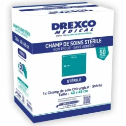 CHAMPS DE SOINS SIMPLES STÉRILES NON TROUÉS DREXCO MEDICAL - boîte de 50