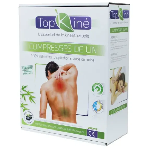 COMPRESSE DE LIN DORSO LOMBAIRE CHAUD FROID TOP'KINE - 40 x 20 cm