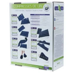 COMPRESSE DE LIN DORSO LOMBAIRE CHAUD FROID TOP'KINE - 40 x 20 cm