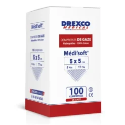 COMPRESSES DE GAZE NON STÉRILES MEDI’SOFT 17 FILS MEDICLINIC - lot de 100
