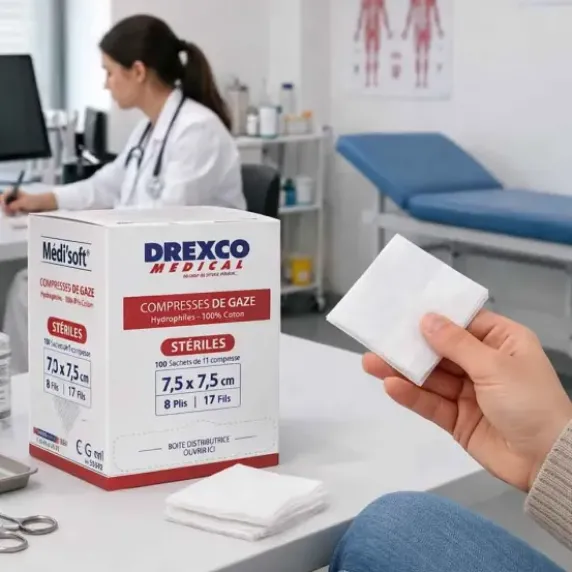 COMPRESSES DE GAZE STÉRILES MEDI’SOFT 17 FILS HYDROPHILES MEDICLINIC - Boîte de 100