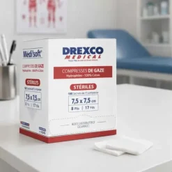 COMPRESSES DE GAZE STÉRILES MEDI’SOFT 17 FILS HYDROPHILES MEDICLINIC - Boîte de 100