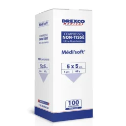 COMPRESSES NON TISSÉES MEDI'SOFT 4 PLIS NON STÉRILES MEDICLINIC - boîte de 100