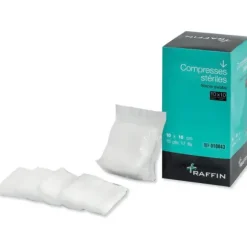 COMPRESSES NON TISSÉES STÉRILES DOUBLE EMBALLAGE RAFFIN - 10 x 10 cm