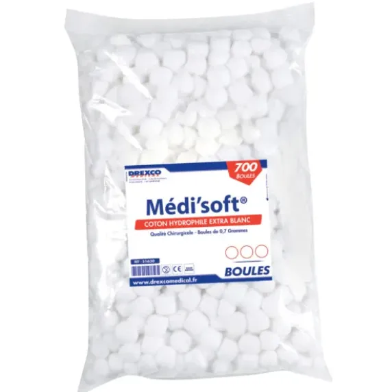COTON BOULES MEDI'SOFT - Sachet de 700