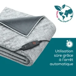 COUVERTURE CHAUFFANTE HD 75 NORDIC GREY GREEN PLANET BEURER - 180 x 130 cm