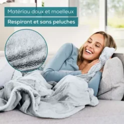 COUVERTURE CHAUFFANTE HD 75 NORDIC GREY GREEN PLANET BEURER - 180 x 130 cm