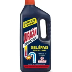 DEBOUCHEUR GEL EPAIS SOUDE + JAVEL action rapide OURAGAN - 1,5 l