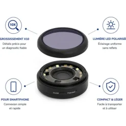 DERMATOSCOPE DERMA MED20 POLARISÉ X10 POUR SMARTPHONE - avec adaptateur universel