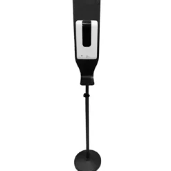 DISTRIBUTEUR GEL HYDROALCOOLIQUE SUR PIED DESIGN BLACK SANS CONTACT - noir