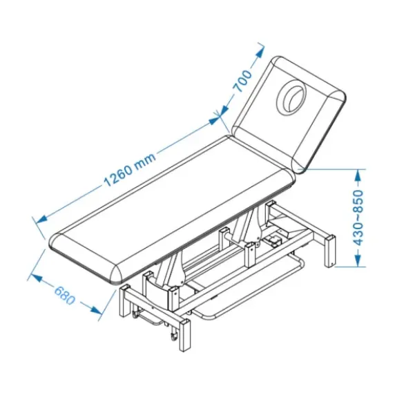 DIVAN D'EXAMEN ÉLECTRIQUE DELTA 55 2 PLANS MEDICLINIC - pack avec tabouret standard offert