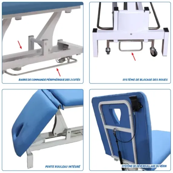 DIVAN D'EXAMEN ÉLECTRIQUE DELTA 55 2 PLANS MEDICLINIC - pack avec tabouret standard offert