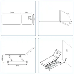 DIVAN D'EXAMEN ÉLECTRIQUE DELTA 55 2 PLANS MEDICLINIC - pack avec tabouret standard offert