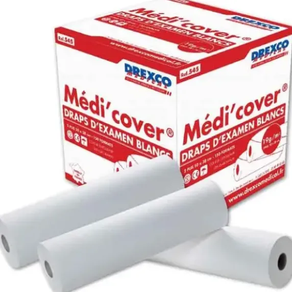 DRAPS D'EXAMEN MÉDI'COVER OUATÉS 2 PLIS 50x35 - 150 formats -Colis de 12