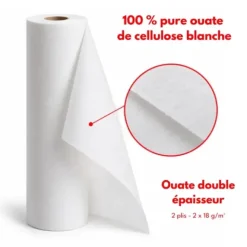 DRAPS D'EXAMEN OUATÉS GRANDE LARGEUR BLANC - 12 rouleaux de 150 formats