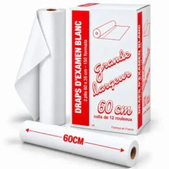 DRAPS D'EXAMEN OUATÉS GRANDE LARGEUR BLANC - 12 rouleaux de 150 formats