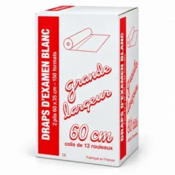 DRAPS D'EXAMEN OUATÉS GRANDE LARGEUR BLANC - 12 rouleaux de 150 formats