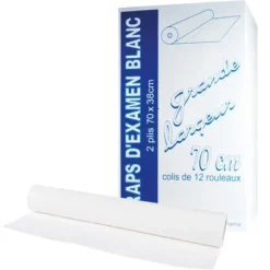 DRAPS D'EXAMEN OUATÉS GRANDE LARGEUR 2 PLIS MEDICLINIC - 12 rouleaux de 150 formats