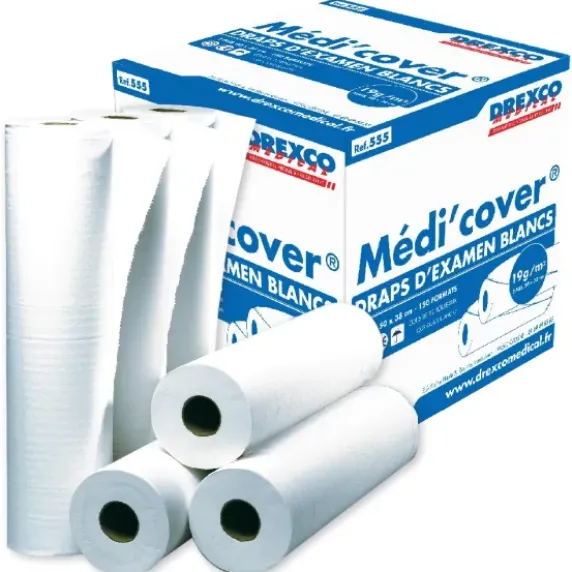 DRAPS D'EXAMEN OUATÉS 2 PLIS BLANC 50X38cm - 150 formats - Colis de 12