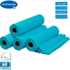 DRAPS D'EXAMEN PLASTIFIÉS BICOUCHE IMPERMÉABLE HARTMANN - 6 rouleaux de 60 formats