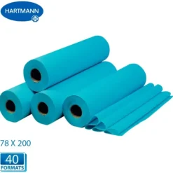 DRAPS D'EXAMEN PLASTIFIÉS GRANDE LARGEUR 78X200 CM HARTMANN - 6 rouleaux de 40 formats