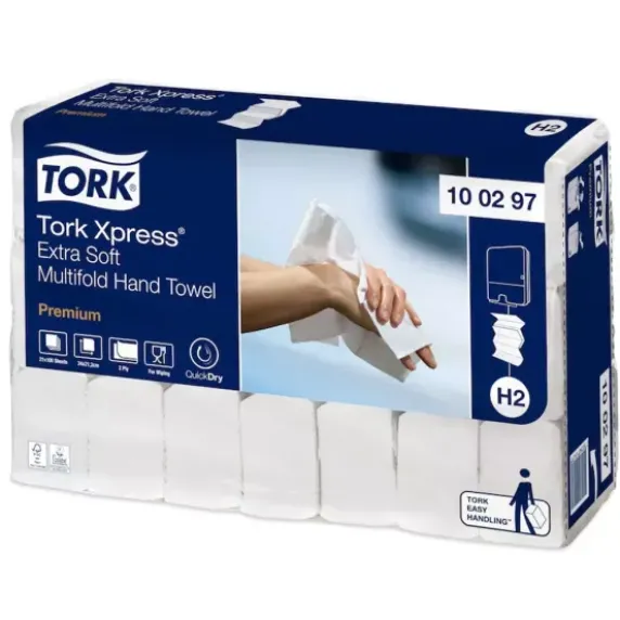 ESSUIE-MAINS INTERFOLIÉS EXTRA DOUX PREMIUM H2 TORK - carton de 2100 feuilles