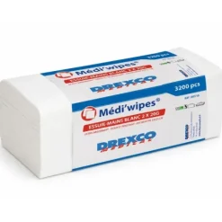 ESSUIE-MAINS MEDI'WIPES LISSES DOUBLE ÉPAISSEUR MEDICLINIC - 3200 pièces