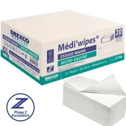 ESSUIE-MAINS MICRO GAUFRÉ PLIAGE Z DOUBLE ÉPAISSEUR MEDICLINIC - colis de 3200 feuilles