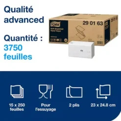 ESSUIE-MAINS PLIÉS EN V ADVANCED 2 PLIS TORK - colis de 15 paquets