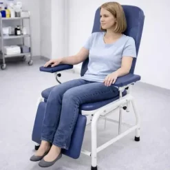 FAUTEUIL DE PRELEVEMENT MEDICLINIC POSITION HORIZONTALE BLEU - fauteuil bleu