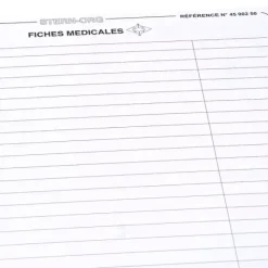 FICHES MÉDICALES 3 VOLETS STANDARD COMED - colis de 250 fiches