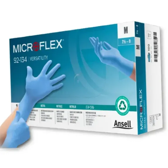 GANTS NITRILE MICROFLEX BLEU NON POUDRÉS ANSELL - boîte de 100