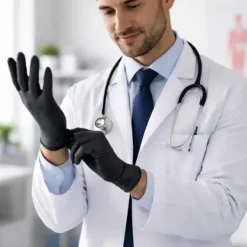 GANTS NITRILE NON POUDRÉS NOIR MEDICLINIC - boîte de 100