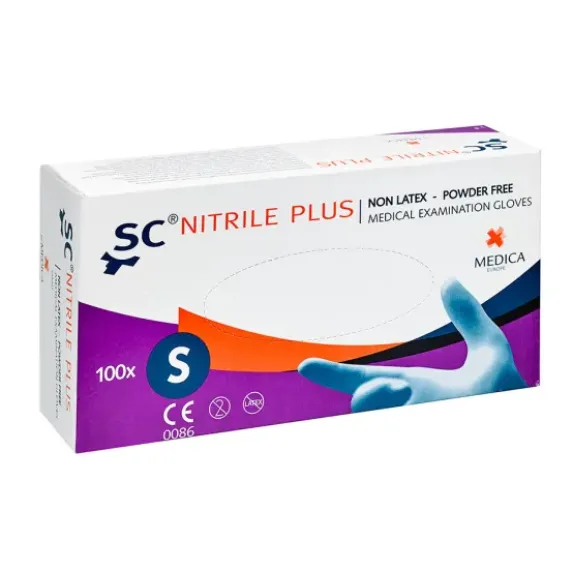 Gants nitrile plus non poudrés bleu de Sensicare
