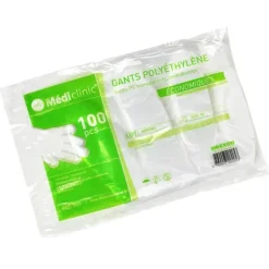 GANTS POLYÉTHYLÈNE TRANSPARENTS AMBIDEXTRES MEDICLINIC - boîte de 100