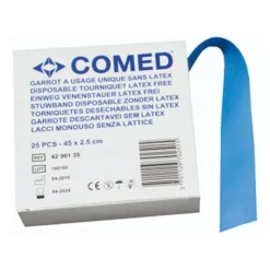 GARROT BLEU SANS LATEX USAGE UNIQUE COMED - lot de 25
